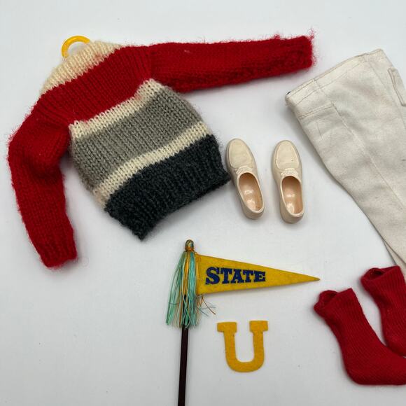 Vintage KEN #770 CAMPUS HERO Complete Japan TM NM Wool 60s Barbie School Outfit - Picture 7 of 11